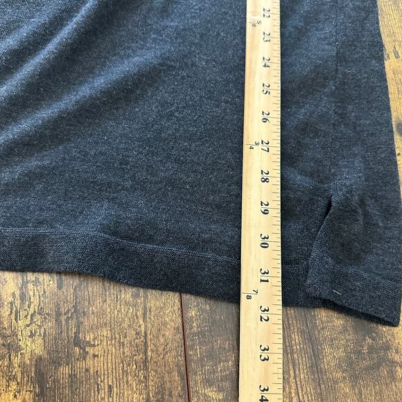 Eileen Fisher Merino wool tunic top size large charcoal gray long sleeve - Picture 6 of 7
